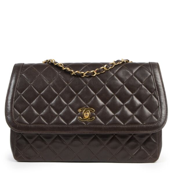 Chanel Vintage Brown Quilted Flap Bagfor the best price at Labellov