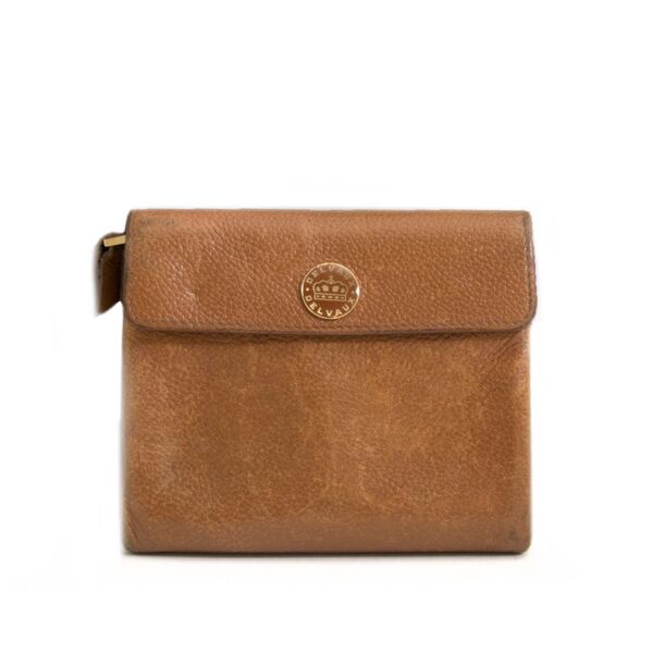 Authentique seconde main Delvaux Camel Wallet achète en ligne webshop LabelLOV