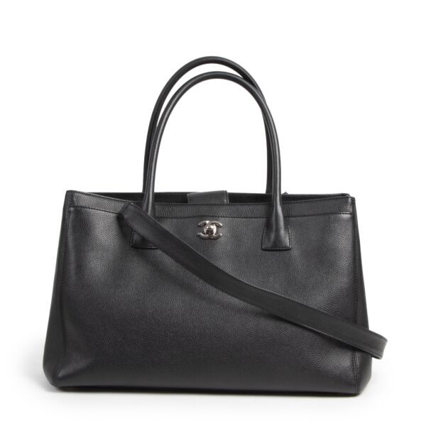 Authentic second-hand vintage Chanel Black Leather Executive Tote buy online webshop LabelLOV