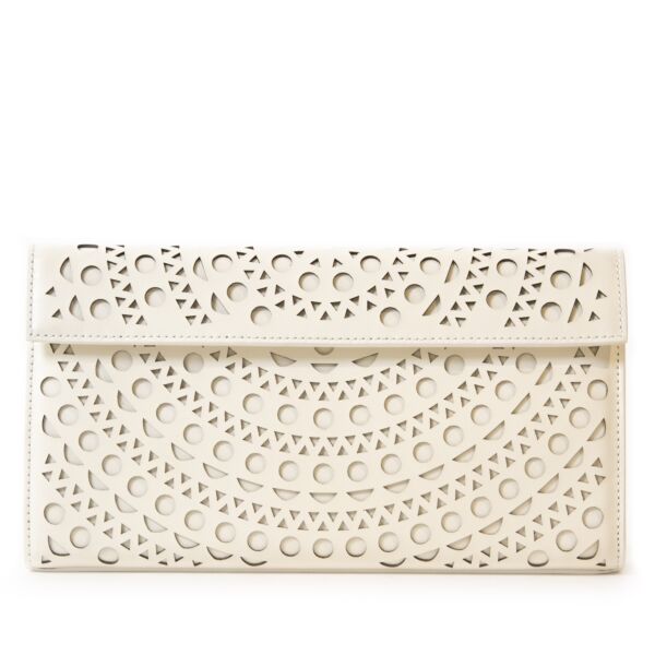 Authentic second-hand vintage Alaïa White Clutch Bag buy online webshop LabelLOV