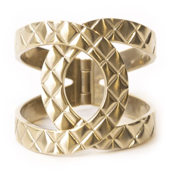 Authentic second-hand vintage Chanel Cross Closure Bangle buy online webshop LabelLOV
