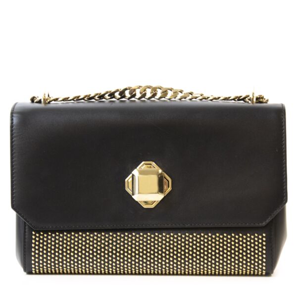 Authentique seconde main vintage Elie Saab Black Studded Crossbody Bag achète en ligne webshop LabelLOV