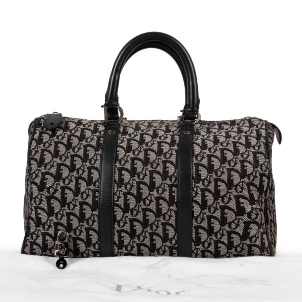 Christian Dior Oblique Black Boston Bag 