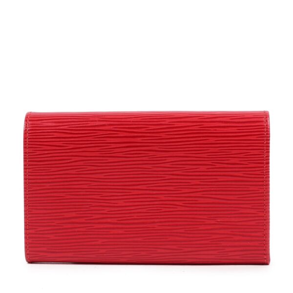Louis Vuitton Castilian Red Epi Leather Tresor Wallet