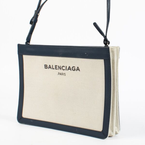 Balenciaga White Canvas Pochette Bag