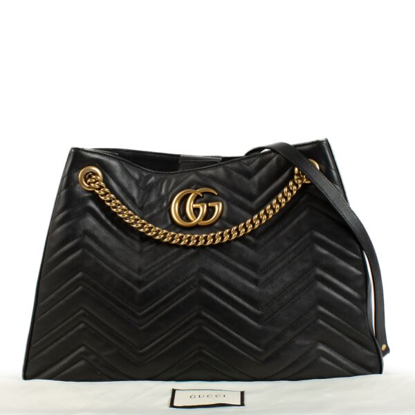Gucci Black Matelasse GG Marmont Shoulder Bag