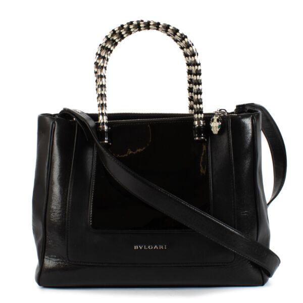 shop 100% authentic second hand Bulgari Black Leather Serpenti Scalgie Tote Bag on Labellov.com