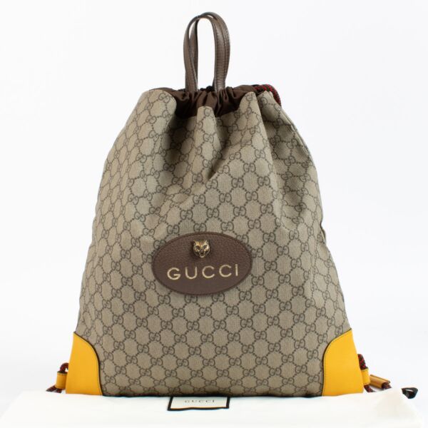 Gucci GG Supreme Drawstring Backpack