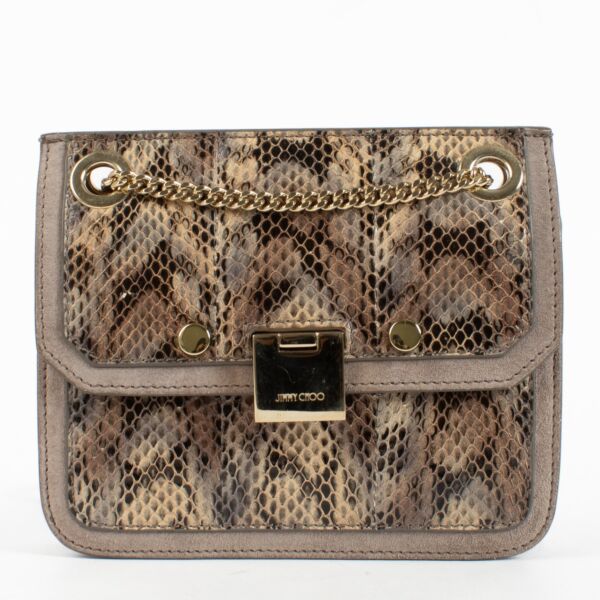 authentic preloved Jimmy Choo Grey Watersnake Rebel/XB Bag on Labellov.com