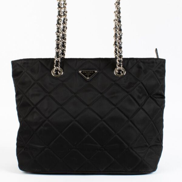 Shop 100% authentic second hand Prada Black Nylon Quilted Tote on Labellov.com