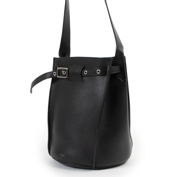 Céline Black Leather Bucket Shoulder Bag