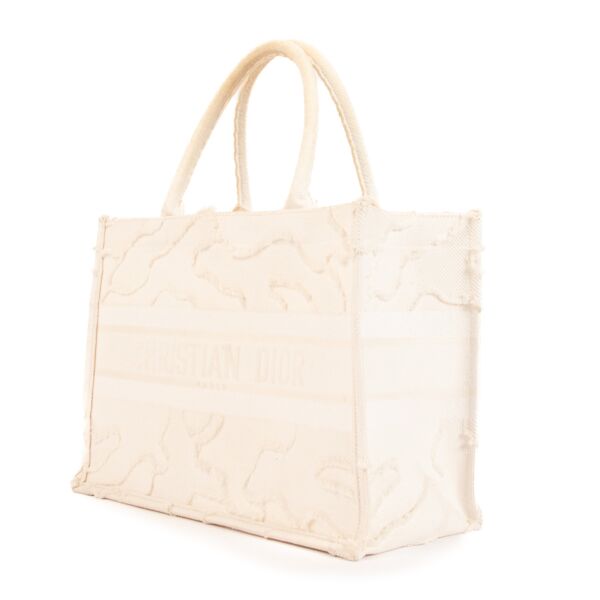 Christian Dior White Camouflage Medium Book Tote