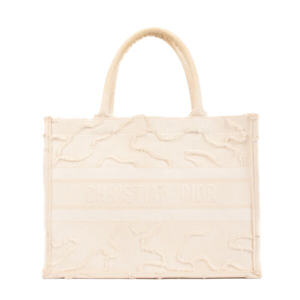 Christian Dior White Medium Book Tote Top Handle