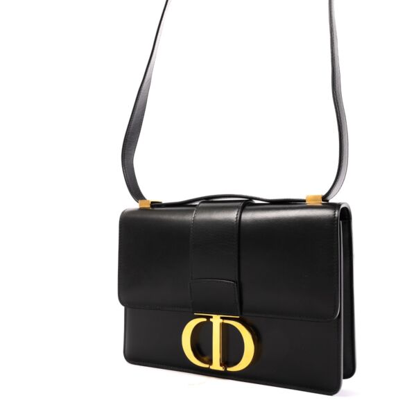 Christian Dior 30 Montaigne Black Box Calfskin