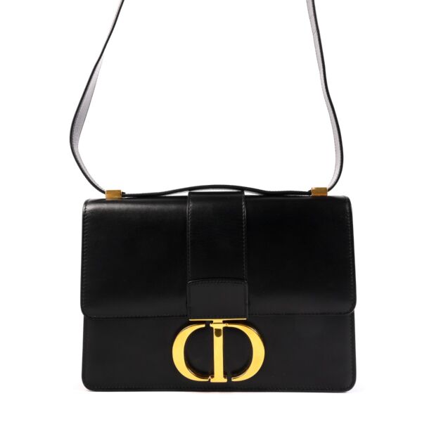 Shop an authentic preloved Christian Dior Black Boxcalf Leather 30 Montaigne Shoulder Bag on Labellov.com