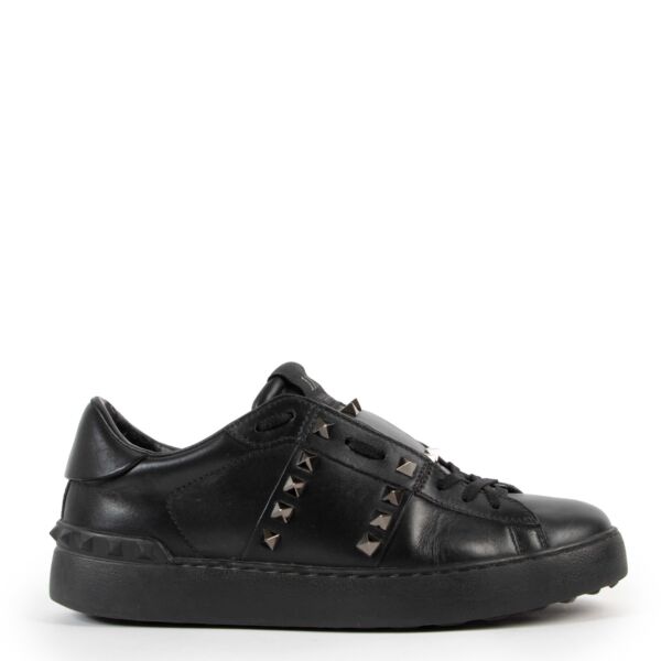 Buy authentic second hand Valentino Garavani Black Rockstud Untitled Sneakers at Labellov for affordable price.
