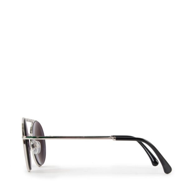 Chanel Silver Mirrored Round Sunglasses 
