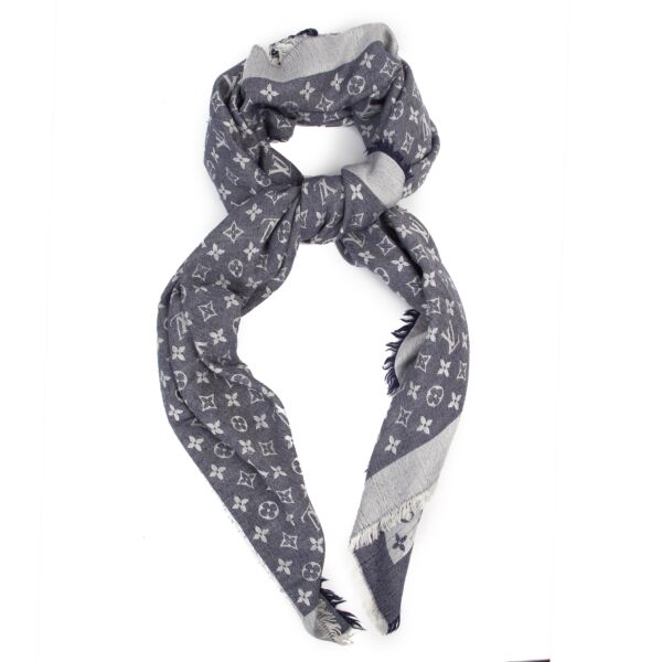 Louis Vuitton Monogram Denim Blue Scarf 