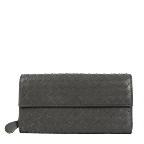 Bottega Veneta Grey Intrecciato Wallet