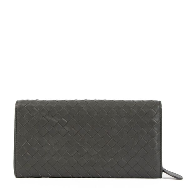 Bottega Veneta Grey Intrecciato Wallet
