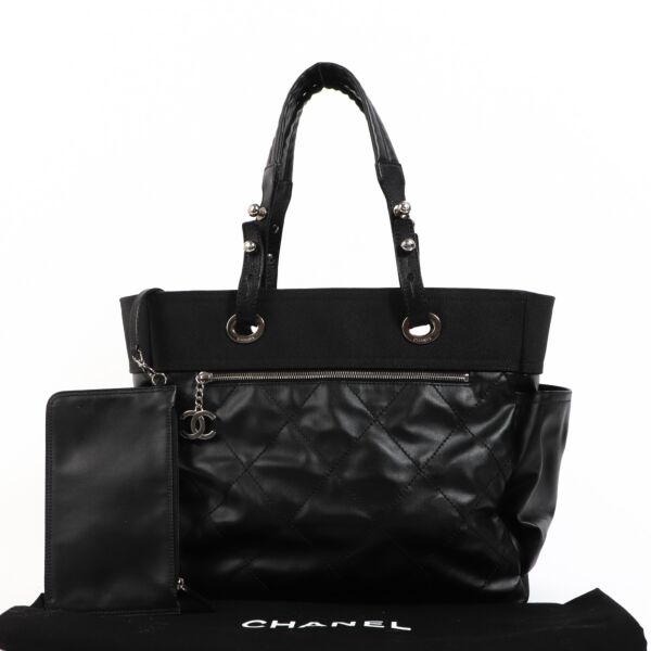 Chanel Black Canvas Paris-Biarritz Tote Bag