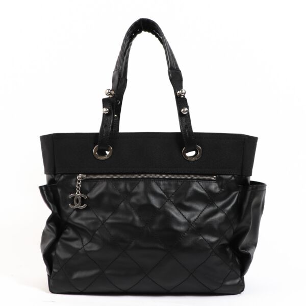 Chanel Black Canvas Paris-Biarritz Tote Bag