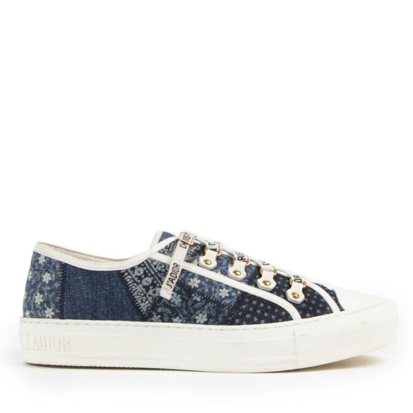 Dior Walk 'n Dior Denim Patchwork Sneakers available online for the best price at Labellov
