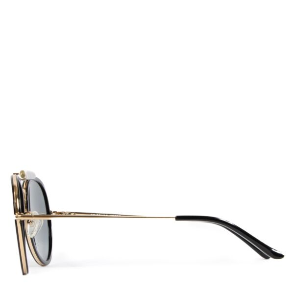 Dries Van Noten Black Tortoise Aviator Sunglasses