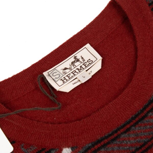 Hermès Red Christmas Lana and Cashmere Sweater - size L