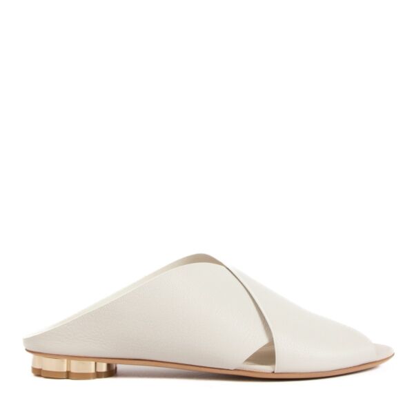 Ferragamo Lasa 10 White Sandals