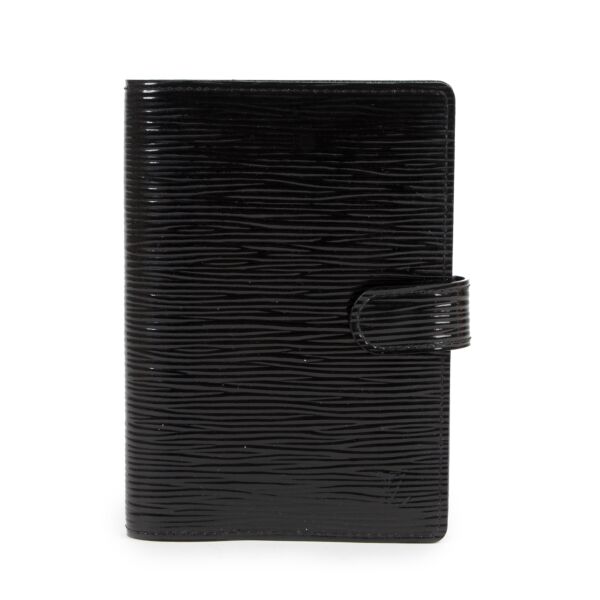 koop veilig online Louis Vuitton Black Patent Epi Wallet 