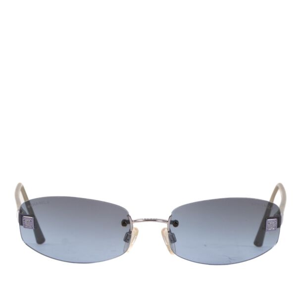 Chanel Oval Frame Sunglasses in Black