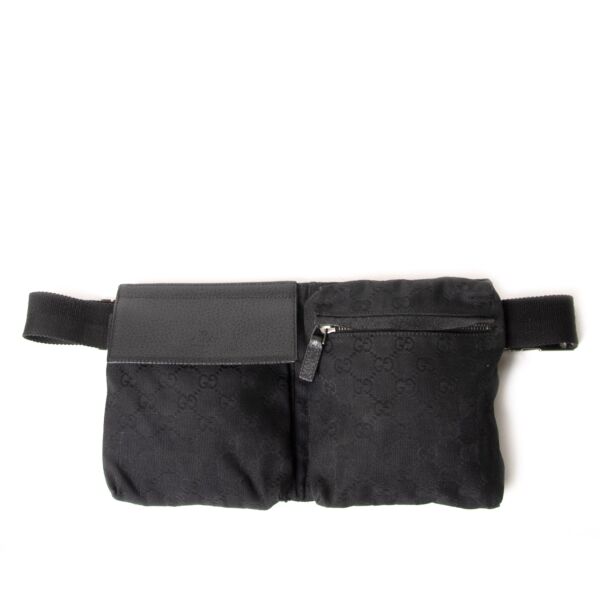 Gucci Black GG Monogram Canvas Belt Bag for the best price at Labellov secondhand luxury