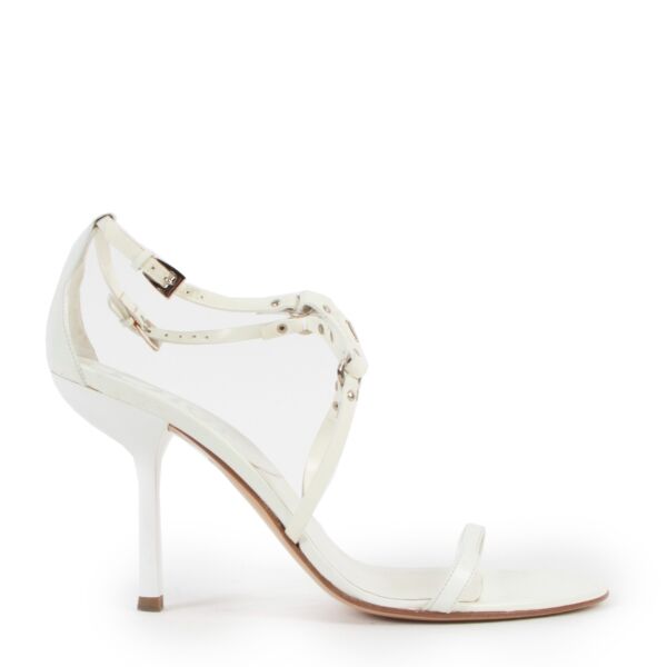 Christian Dior Vintage White Bondage Sandals