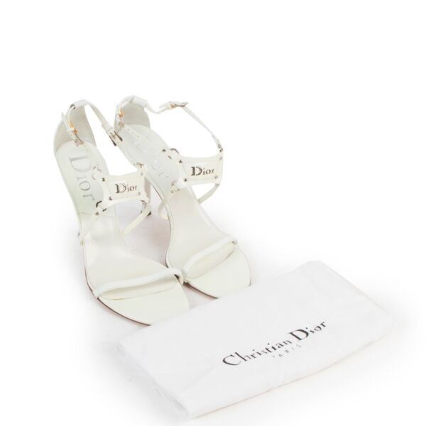 Christian Dior Vintage White Bondage Sandals - Size 39.5 