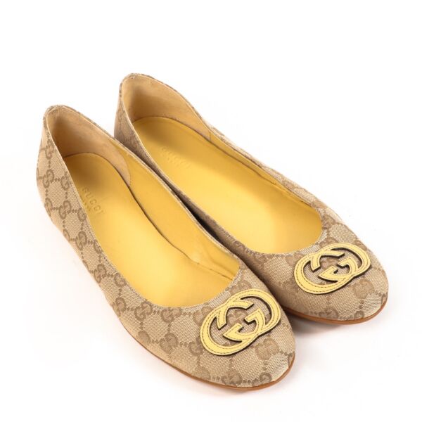 Gucci GG Canvas Ballet Flats - Size 40