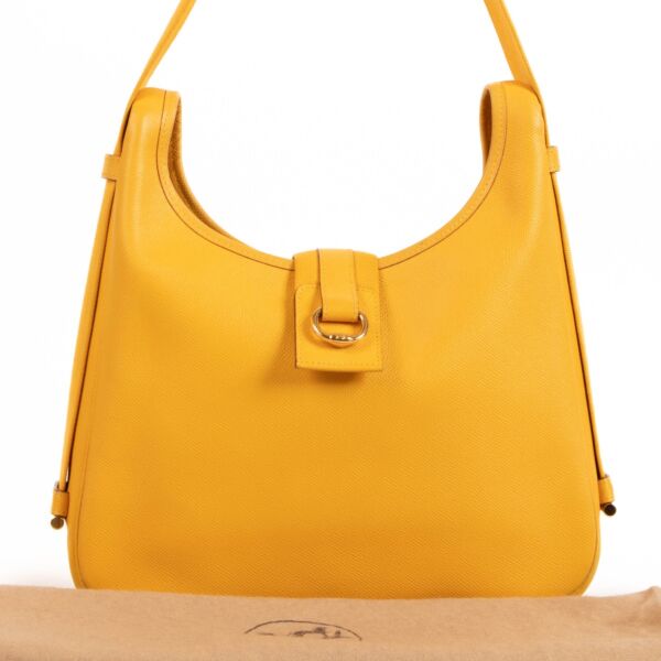 Hermès Tsako Yellow Courchevel Leather Shoulder Bag 