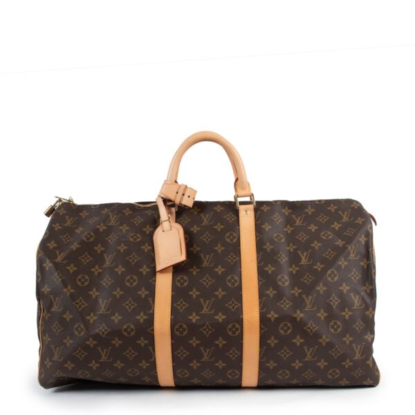 Buy online authentic second hand Louis Vuitton Monogram Keepall 55 Travel Bag in very good condition at Labellov in Antwerp