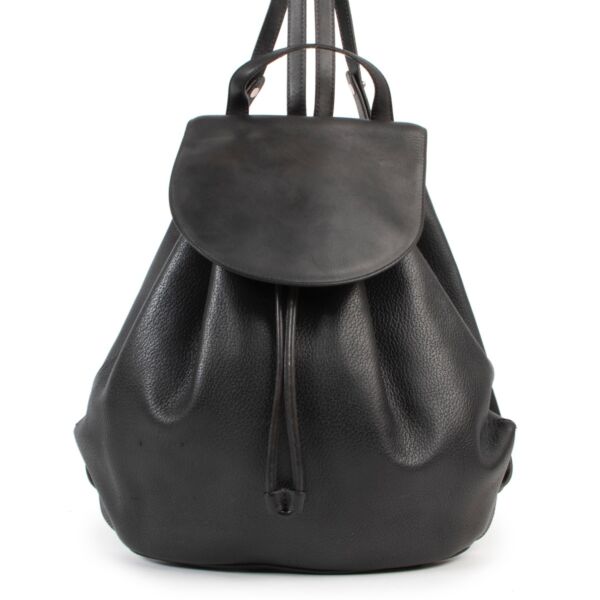 Shop safe online authentic Delvaux Black Leather Backpack at Labellov.com.