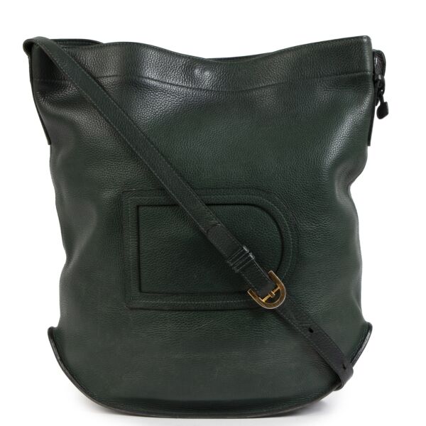 Authentic second-hand vintage Delvaux Le Pin Dark Green Shoulder Bag at online webshop LabelLOV
