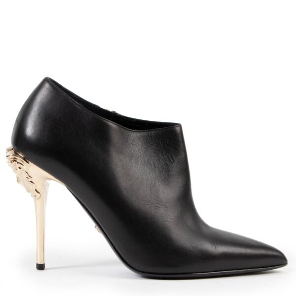 Versace Black Medusa Heel Booties - size 39