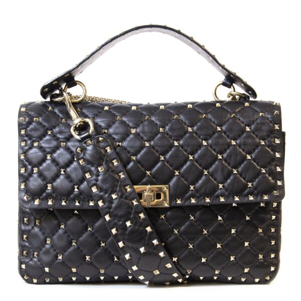 Authentieke Tweedehands Valentino The Rockstud Spike Bag juiste prijs veilig online shoppen luxe merken webshop winkelen Antwerpen België mode fashion