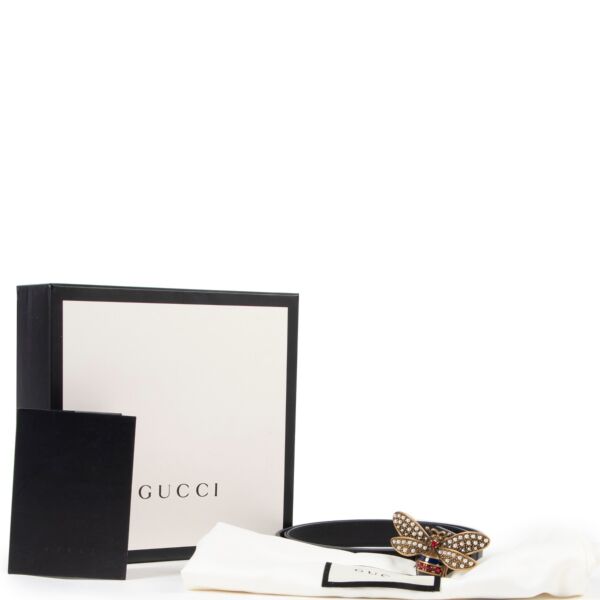 Gucci Black Queen Margaret Belt - Size 90