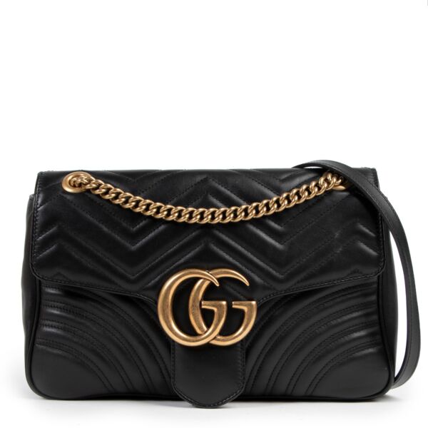 Gucci Black GG Marmont Shoulder Bag Medium