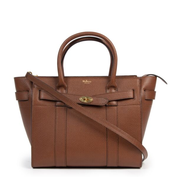 Authentic secondhand Mulberry Zipped Bayswater Cognac Small Tote designer bags luxury vintage webshop fashion safe secure online shopping