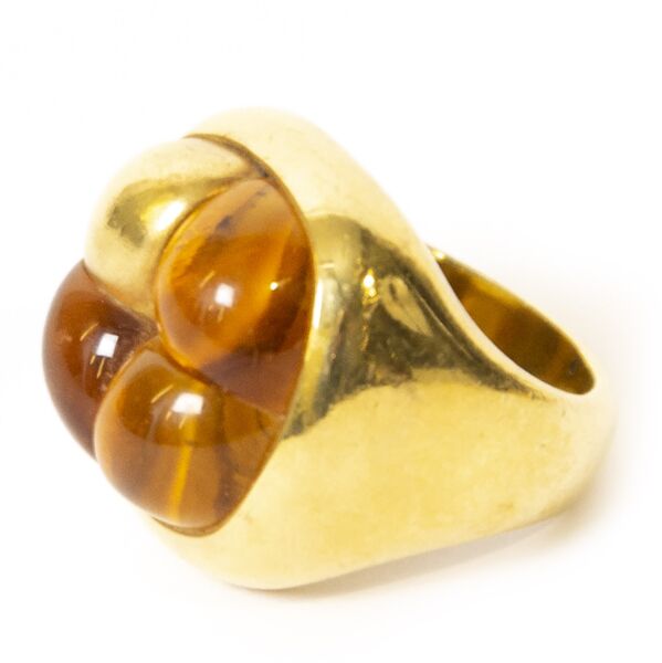 Authentieke Tweedehands Pomellato Mosaique Ring Yellow Gold and Citrine juiste prijs veilig online shoppen webshop luxe merken winkelen Antwerpen België mode fashion