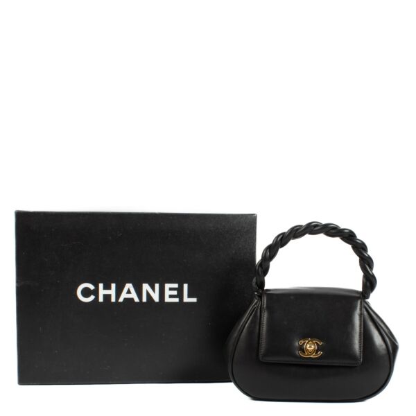 Chanel Black Lambskin Braided Handle Mini Bag