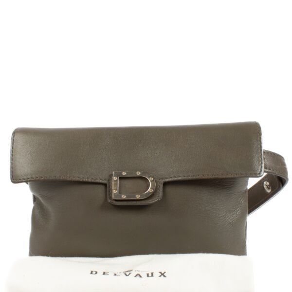 Delvaux Taupe Leather Belt Bag
