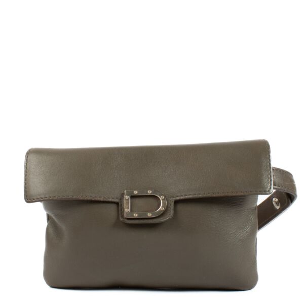 Delvaux Taupe Leather Belt Bag