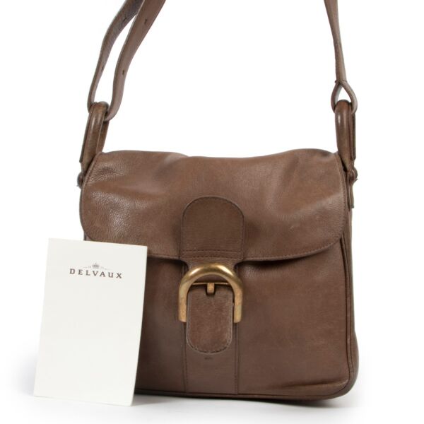 Delvaux Taupe Leather Brillant Baudrier